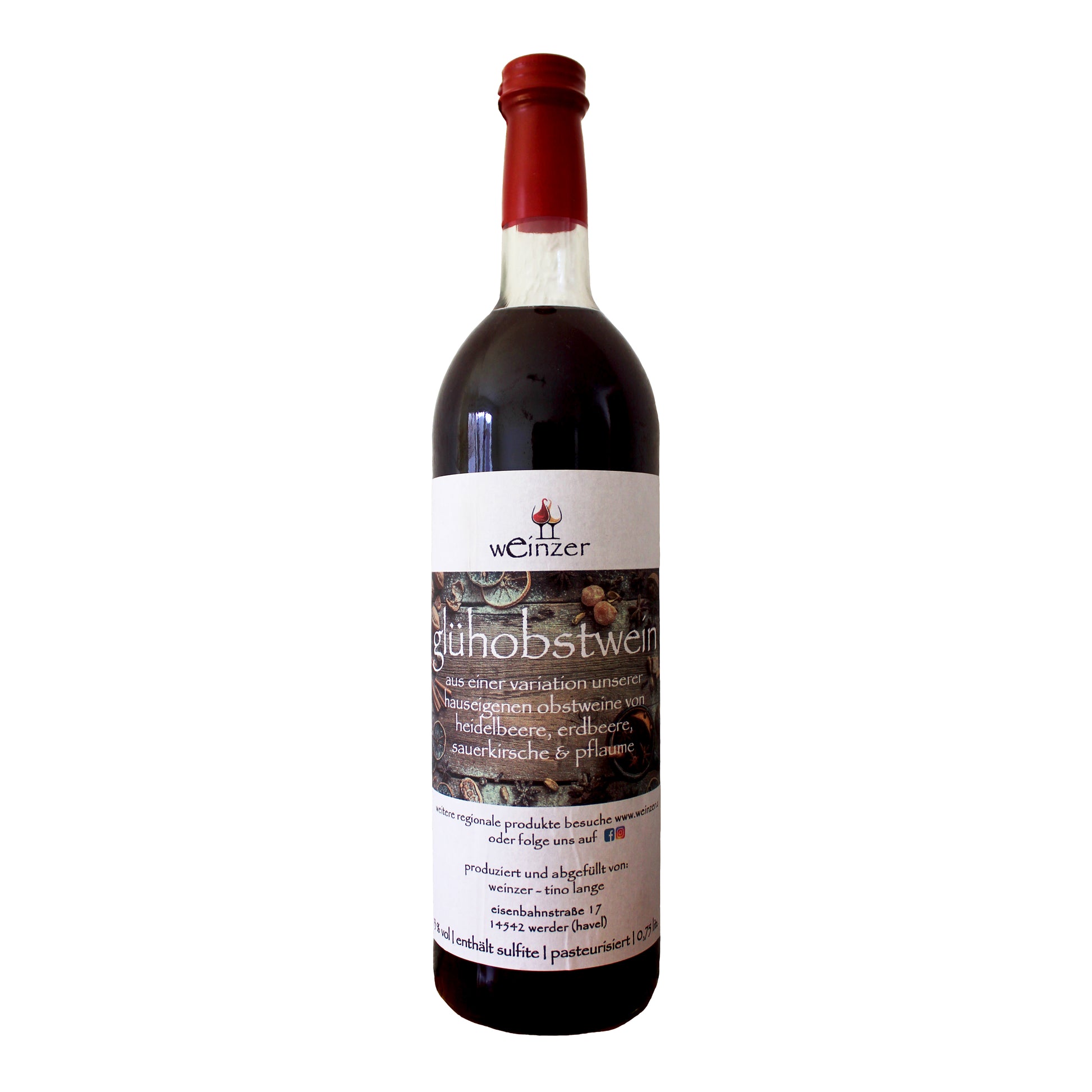 0,75 13% – 6er vol - Liter weinzer Box - - Rot Glühobstwein
